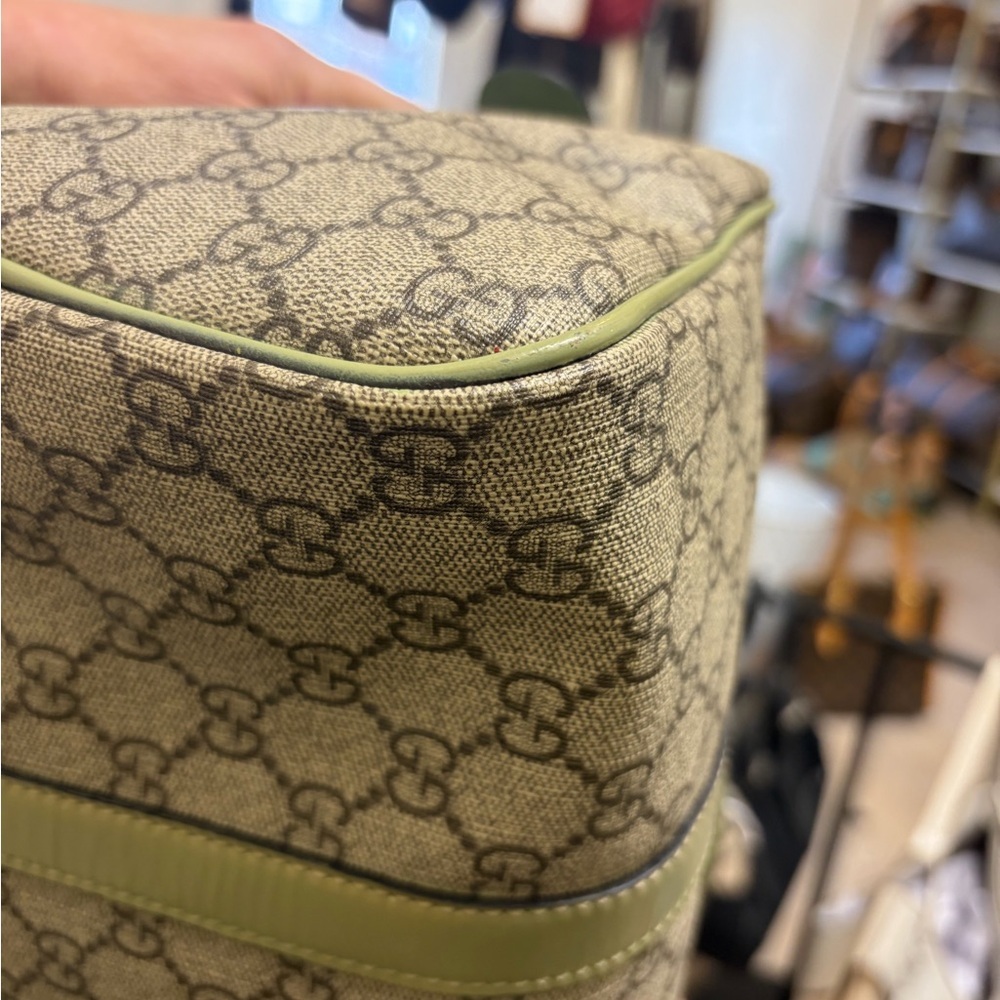 Gucci Beige and Green Monogram Boston Joy Bag - Picture 15 of 16